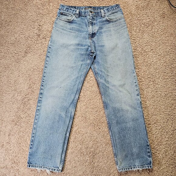 Eddie Bauer Other - Eddie Bauer Jeans Mens Tag 35x32 Act 33x30 Classic Fit Straight Distressed Denim